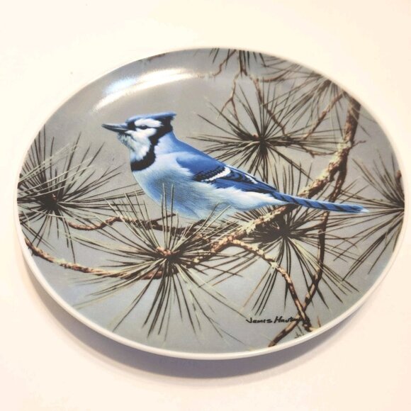 2001 Tone World Hautman Brothers Birds Blue Jay Decorative Collectors Plate - Picture 1 of 6